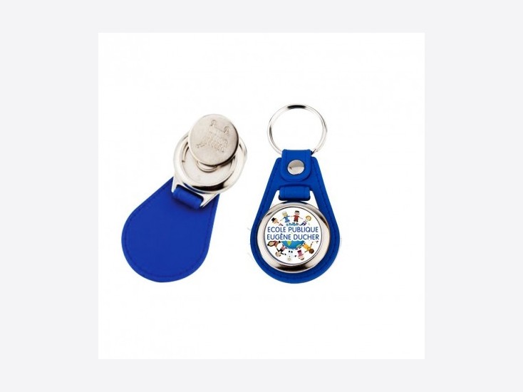 Porte-clés cuir jeton