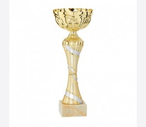 Trophée/coupe de Luxe - bronze/or/argent - métal - 13 x 8 cm