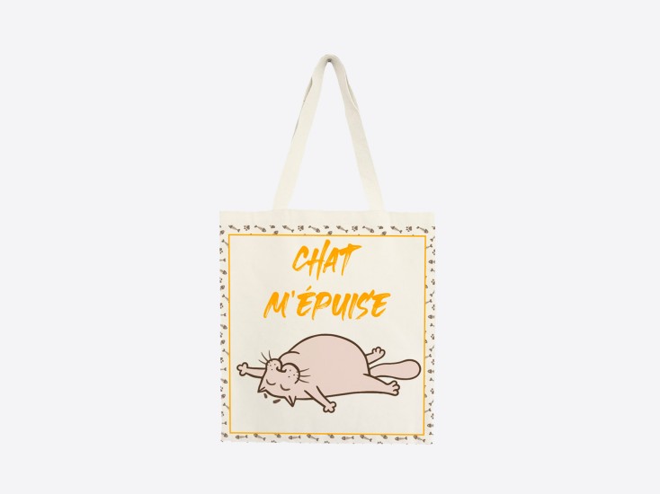 Tote bag "Chat m'épuise 2.0"