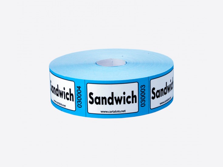 Ticket en rouleaux "sandwich"