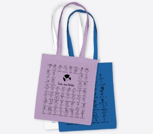 Tote bag blanc + couleur