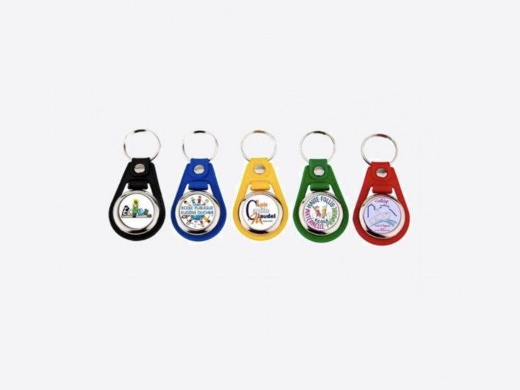 Porte-clés cuir jeton
