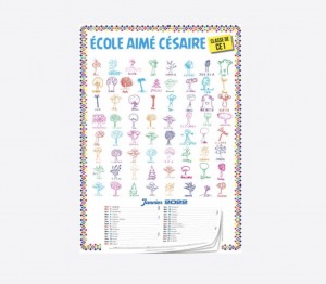 Calendrier dessins d'enfants - avec bloc éphéméride