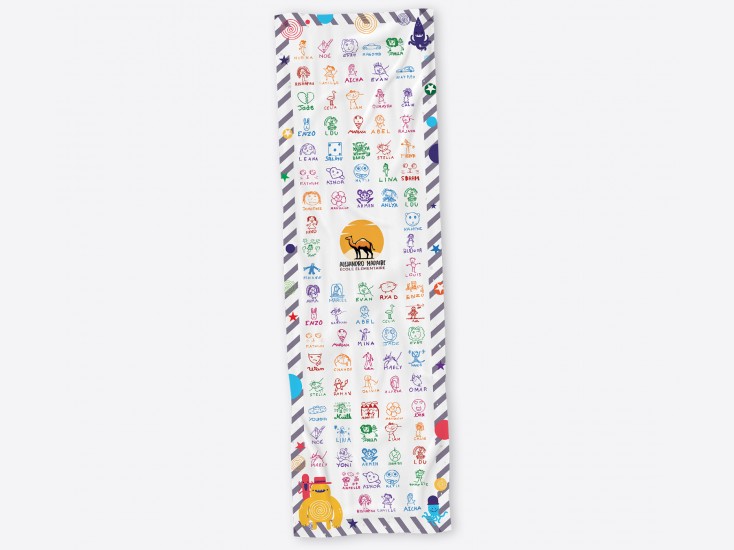 Serviette 30 X 130 avec dessins d'enfants