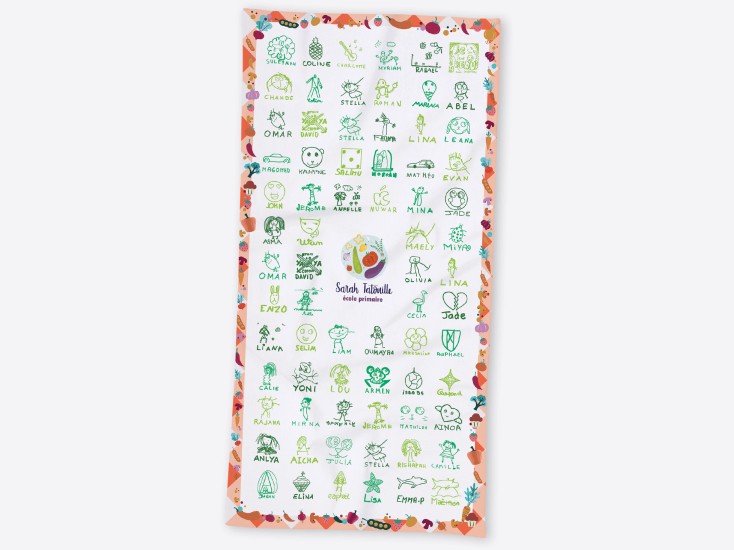 Serviette 50 X 100 avec dessins d'enfants