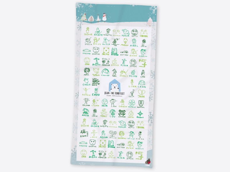 Serviette 50 X 100 avec dessins d'enfants