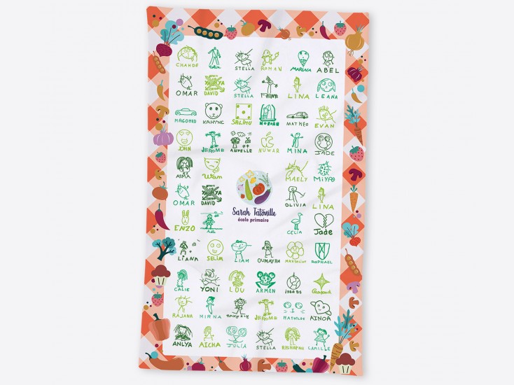 Serviette 30 X 50 avec dessins d'enfants