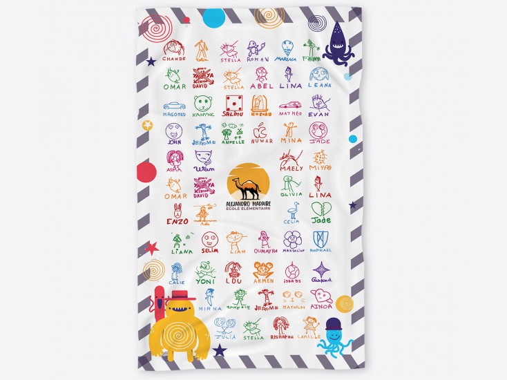 Serviette 30 X 50 avec dessins d'enfants