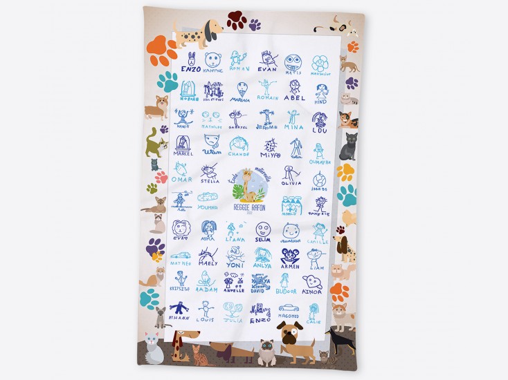 Serviette 30 X 50 avec dessins d'enfants