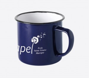 Tasse rétro métallique à personnaliser