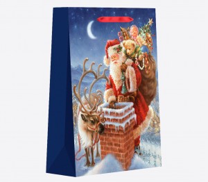 Sac cadeau "Cheminée Père Noël"