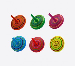 Jeu Bois Toupie Spirale (lot de 12)