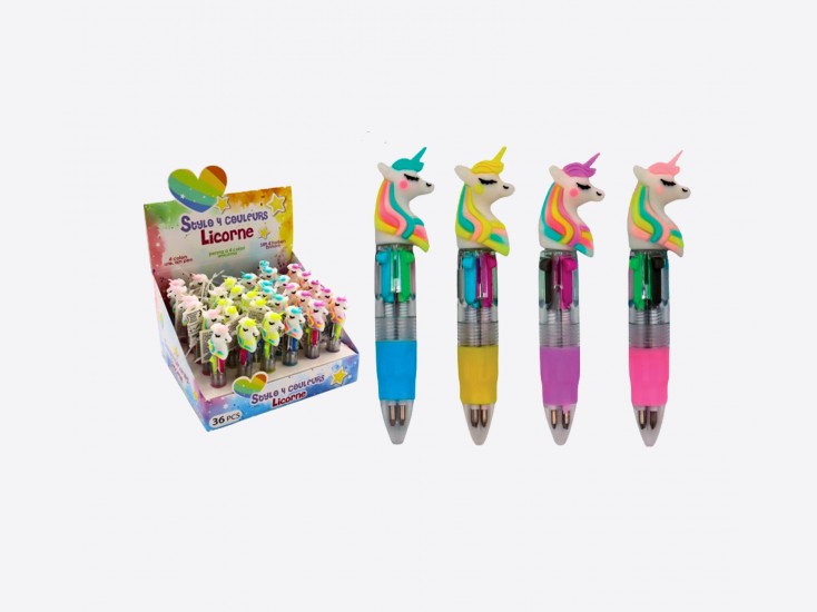 Stylo Licorne 4 couleurs