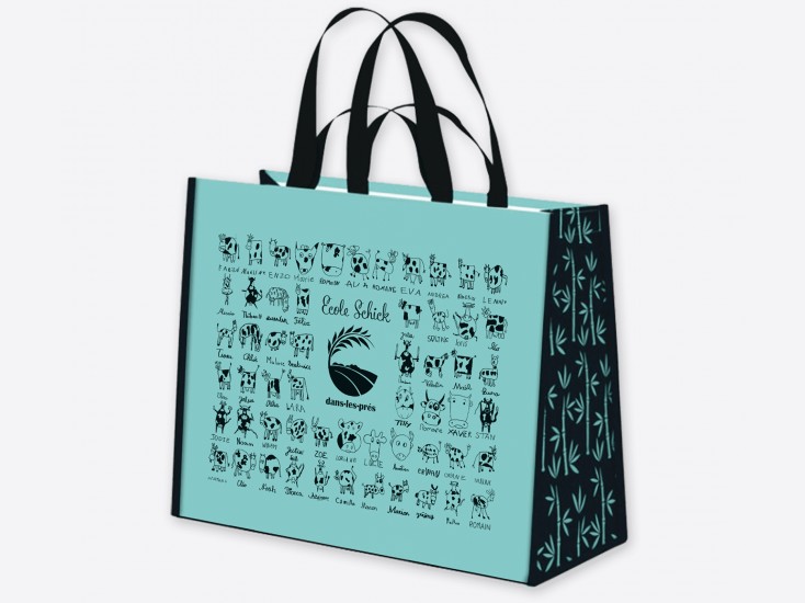 Grand sac cabas tendance avec dessins d'enfants