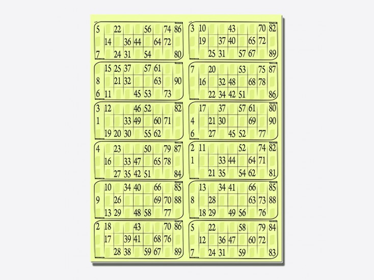 Plaques de 12 Cartons de Loto Épais (lot de 83)