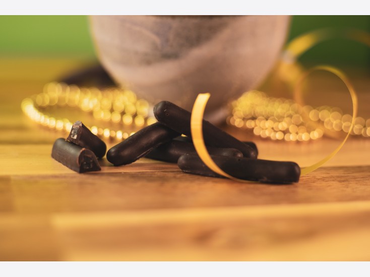 Ballotin d'orangettes au chocolat noir
