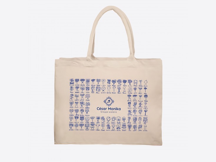 Sac coton épais anses cordon