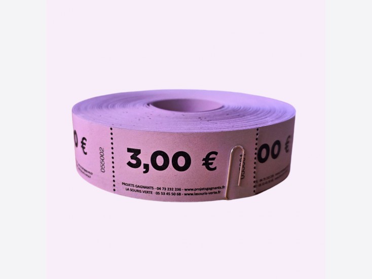 Tickets en rouleaux "3.00€"