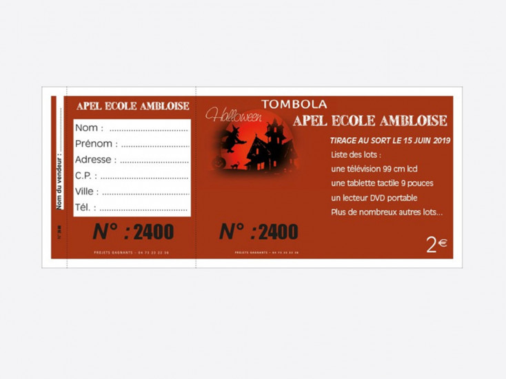 Modèle] Ticket de tombola – Mon école