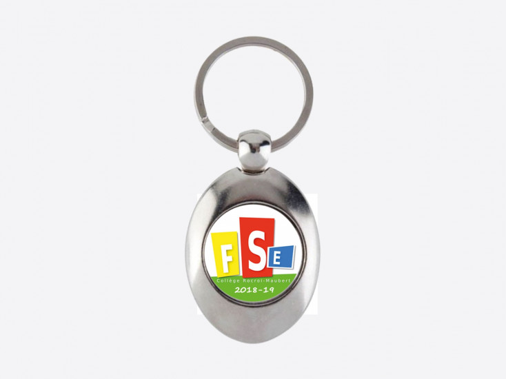 Porte clés jeton métal