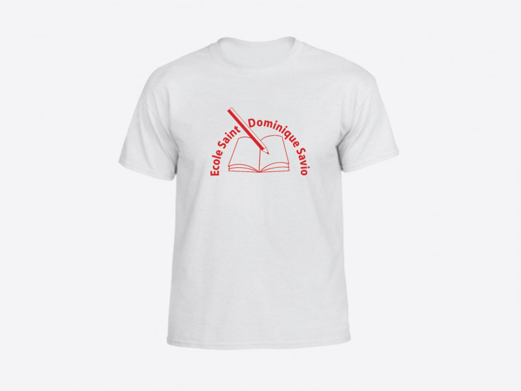 Tee-shirt blanc personnalisé 1 couleur 1 face