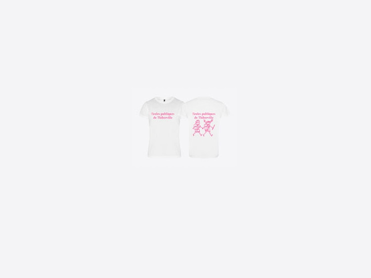 Tee-shirt blanc personnalisé 1 couleur recto / verso