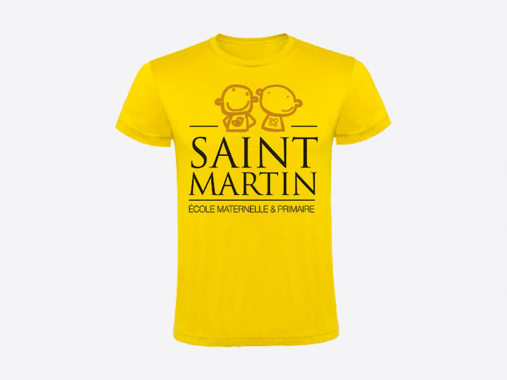 Tee-shirt couleur personnalisé 2 couleurs 1 face
