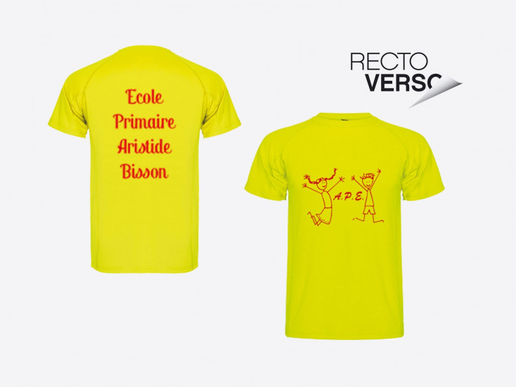 T-shirt couleur à personnaliser (1 couleur recto/verso)