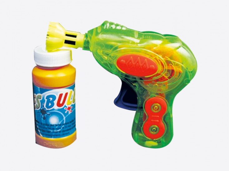 Gadget bulles : Pistolet mécanique lumineux à bulles - 5,56 €