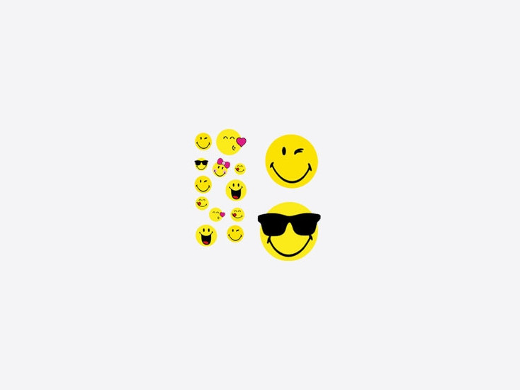 Papeterie sticker smiley (lot de 24) - La Souris Verte