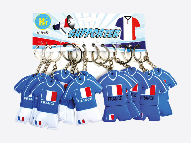 Porte-clés maillot foot France  (lot de 12)