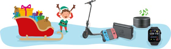 Traineau et cadeaux
